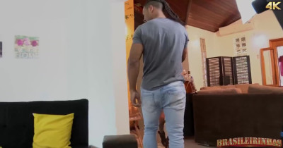 Brazilian babe gets her ass fucked by a black cock