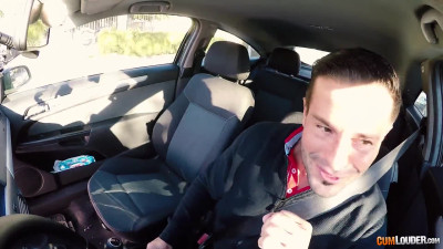Spreading legs wide open in a shared car