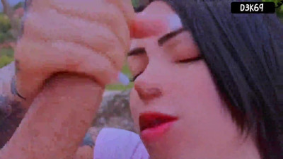 Sucking cock with a Snapchat filter