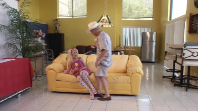 Young blonde girl brutally fucked by an old man