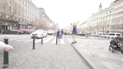 English blonde babe gets fucked by two black cocks