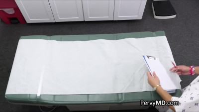 Doctor plays with patients holes and that makes her horny