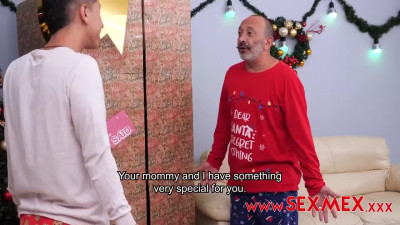 Lucky Son Get His Hot Mom As A Christmas Present By His Father