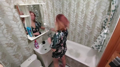 Lonely Lesbian Jerking off in the Bathroom (Marta Bellefleur)