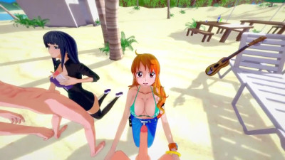 Nami and Robin give swinging a try